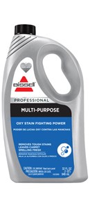 BISSELL Multi-Purpose carpet cleaning formula uses Oxy stain fighting power to remove tough stains.