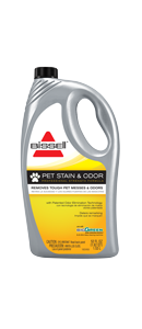 BISSELL Pet Stain and Odor carpet cleaning formula removes stains and odors, deters remarking.