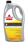 BISSELL Pet Stain and Odor carpet cleaning formula removes stains and odors, deters remarking.