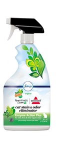 BISSELL Pawsitively Clean Enzyme Action Plus Cat Stain & Odor Eliminator with Febreze tackles urine, feces & other organic pet stains.