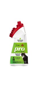 Permanently remove tough pet stains by quickly penetrating deep into fibers with BISSELL PRO STAIN & ODOR ELIMINATOR 2 in 1 cleaner with built in brush.